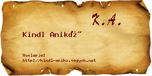 Kindl Anikó névjegykártya
